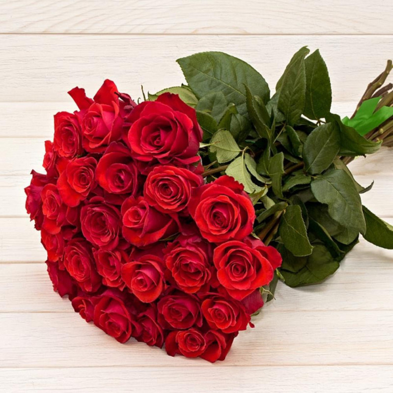 Bouquet of 25 Red Roses 60 cm, standart