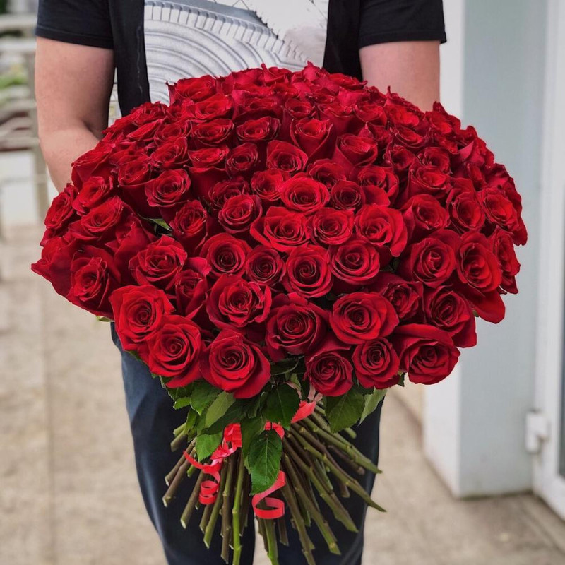 Букет из 101 розы Красной 50 см, стандартный