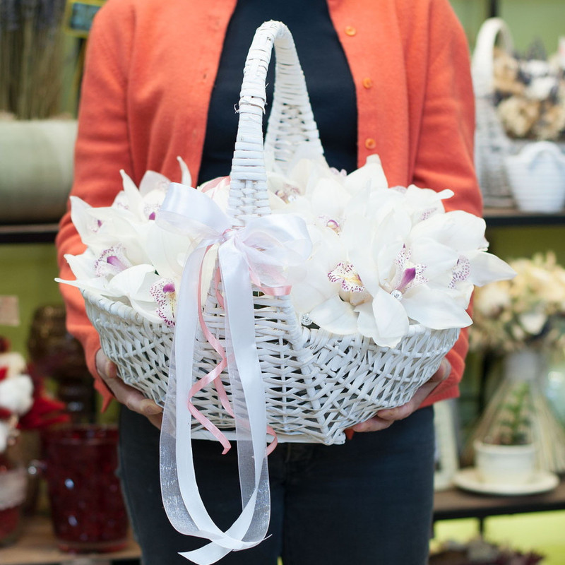 Basket with orchids "Light delight", standart