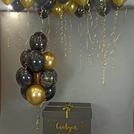 Surprise box with balloons for a man
