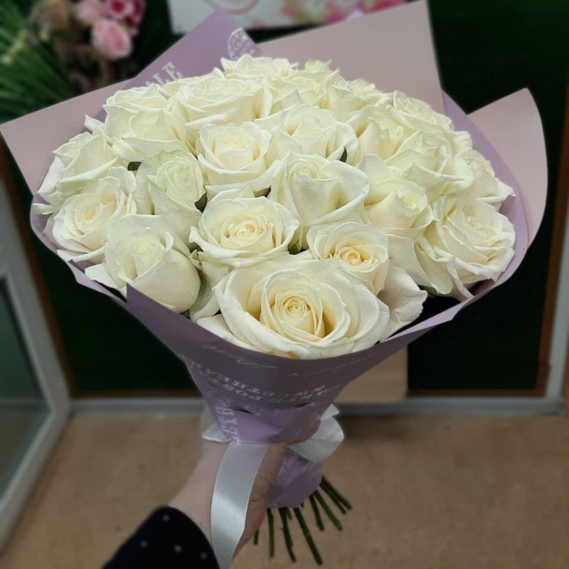 25 white roses, standart