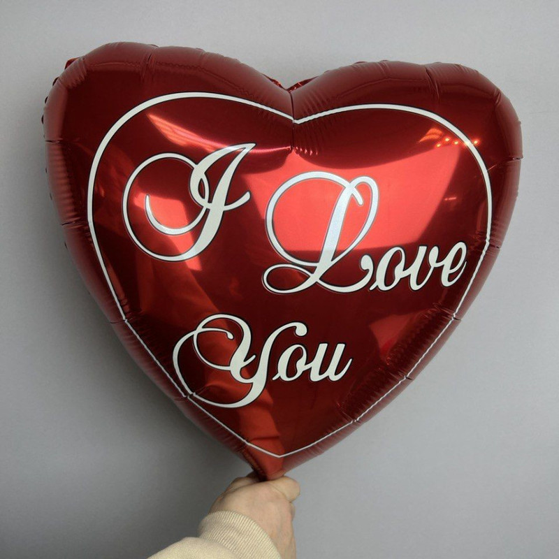 Heart foil balloon with helium I love you, standart
