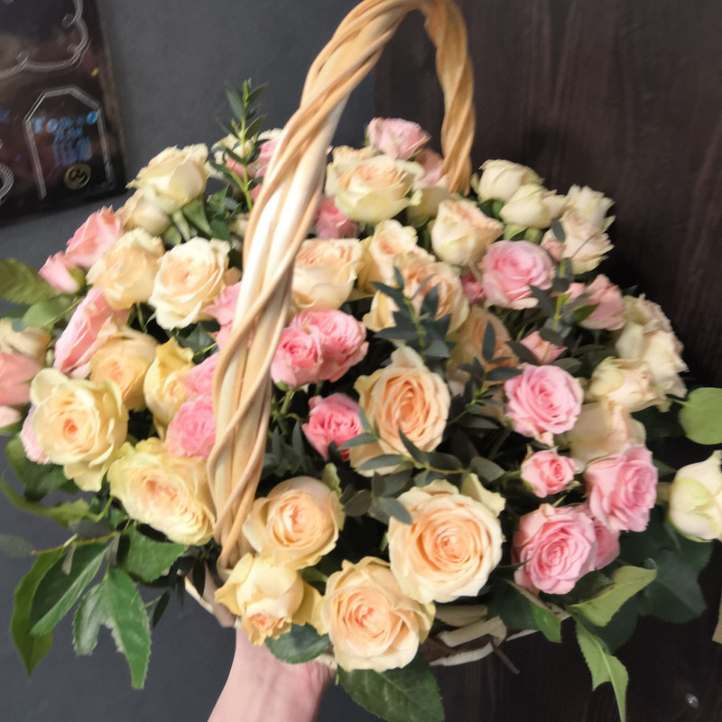 bush rose in a basket, standart