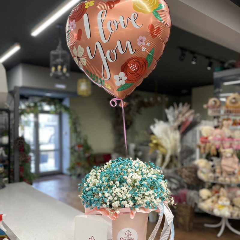 Air gypsophila + balloon "I Love You", standart