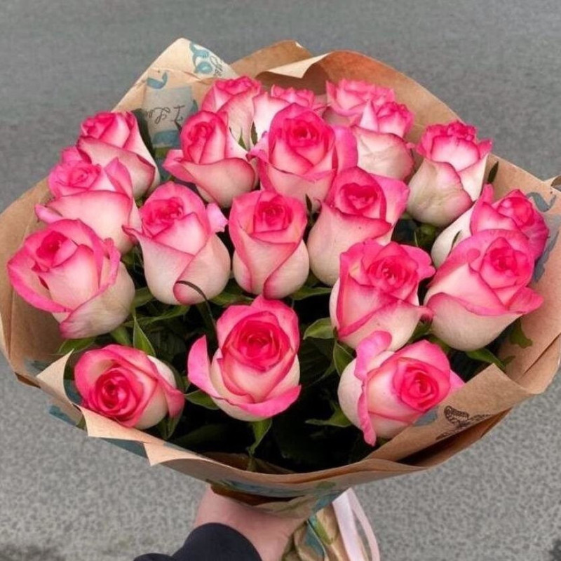 19 pink roses, standart