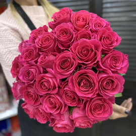 29 розовых роз 70 см