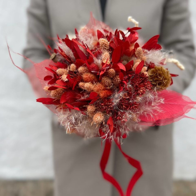 Bouquet of dried flowers Burning passion, standart