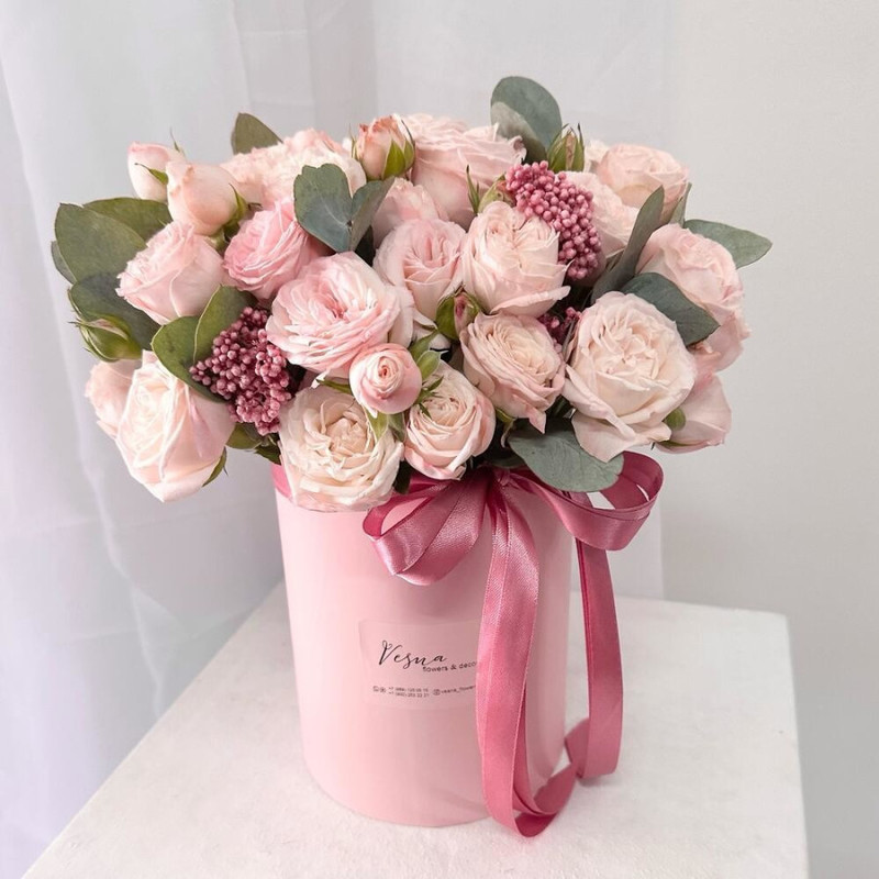 Peony roses in a box size M, standart
