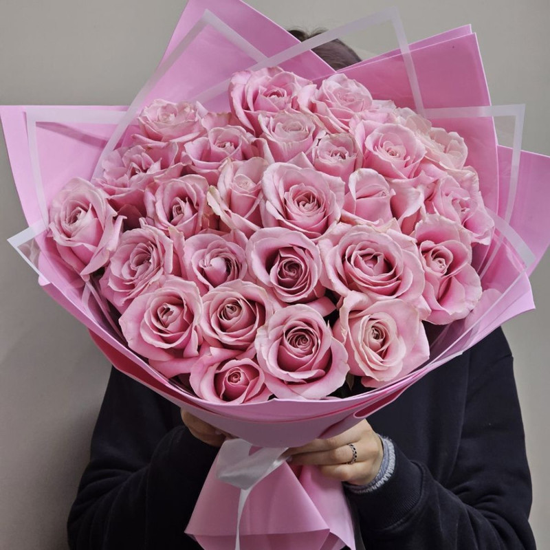 25 pink roses, standart