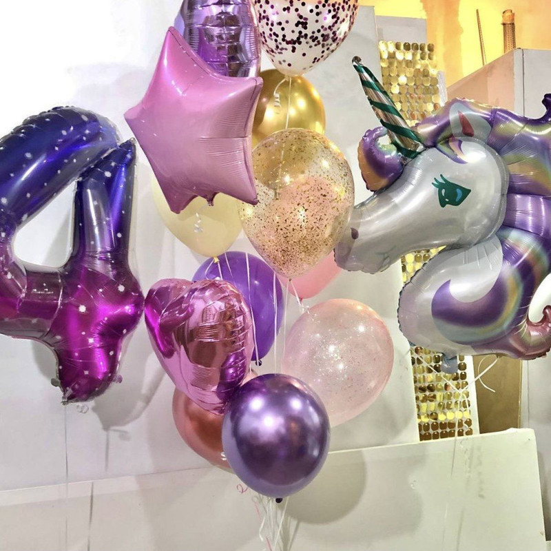 Set of balloons with unicorn, standart