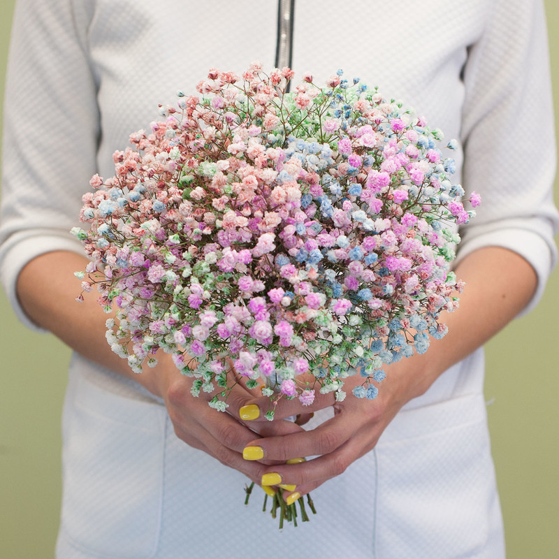 Bridal bouquet "Rainbow clouds" (with boutonniere), standart