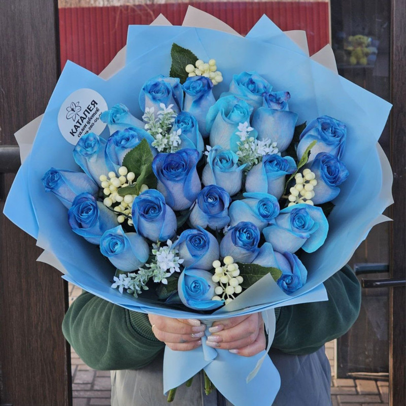 bouquet of blue roses, standart