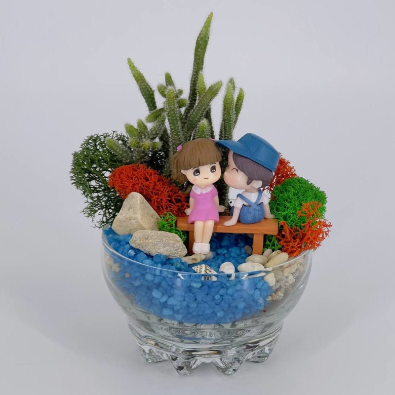 Mini garden florarium "Sweet couple", standart