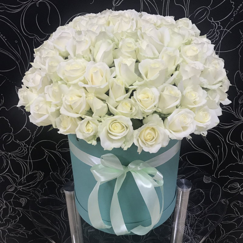 101 white rose Avalanche in a light box, standart