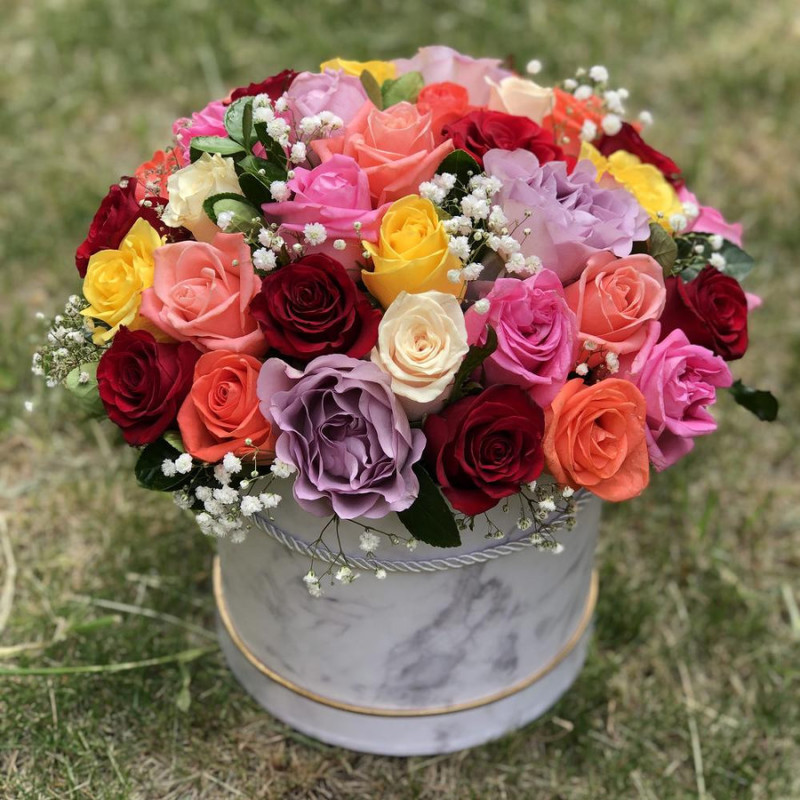 Hat box with roses, standart