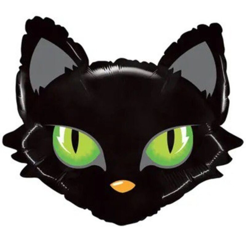 Фольгированная фигура шар чёрный кот, стандартный
