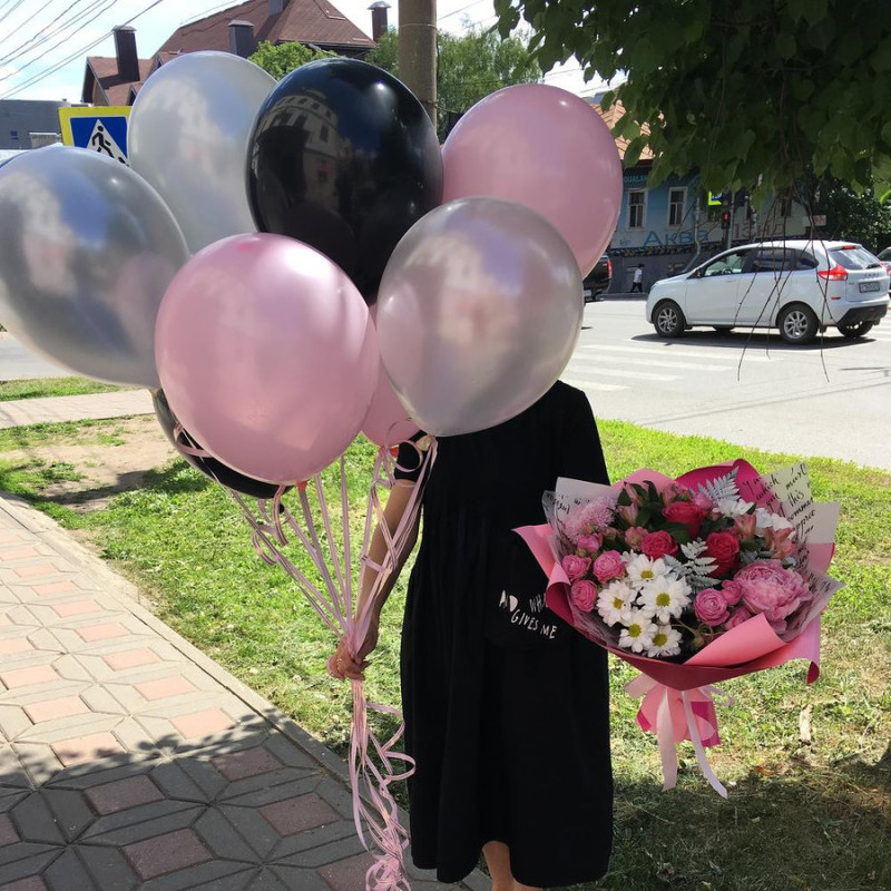 Set of balloons and bouquet, standart