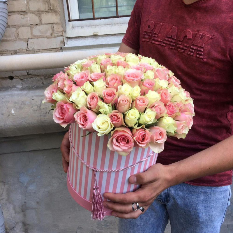 101 roses in a hat box, standart