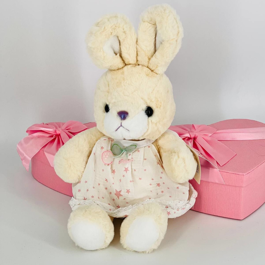 Pink rabbit teddy best sale bear