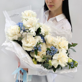 Breath of a white angel bouquet of unusual roses