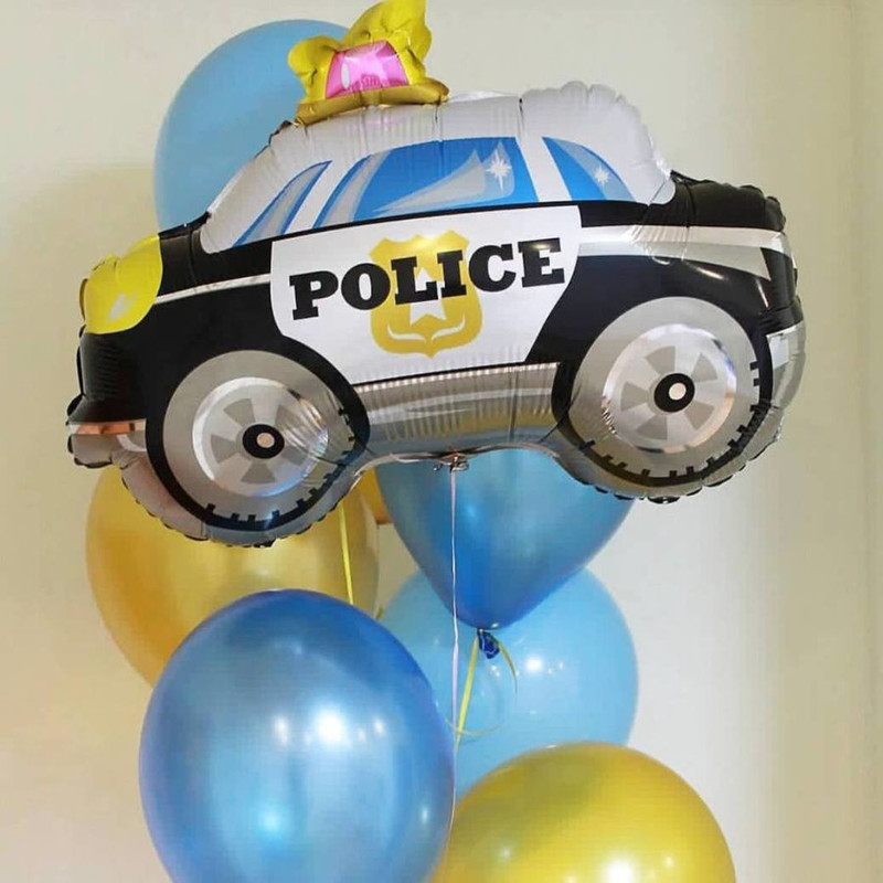 Set of balloons with a police car, standart