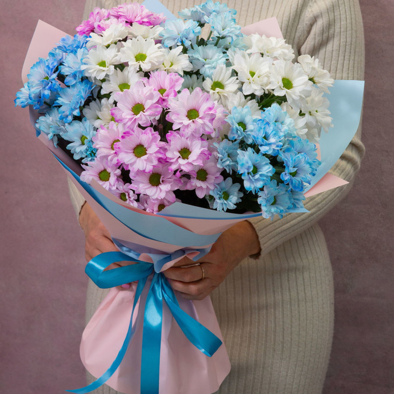 bouquet of multi-colored chrysanthemums, standart