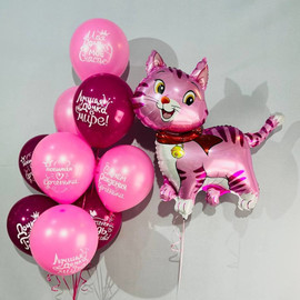 Воздушные шарики для дочки с кошечкой Мари
