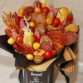 Sausage bouquet for a football player