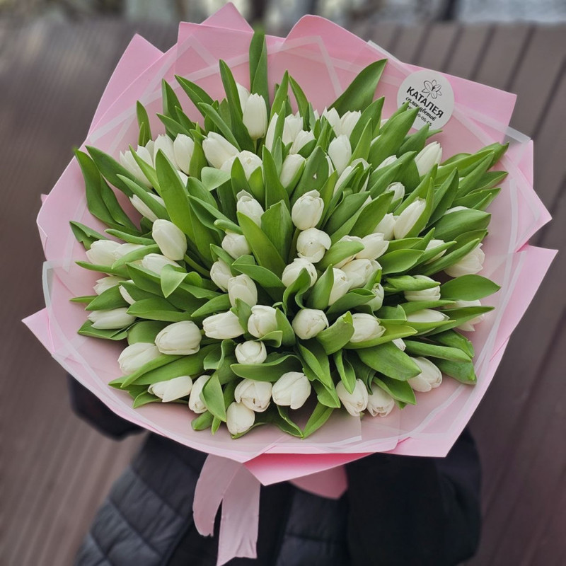 75 gorgeous white tulips, standart