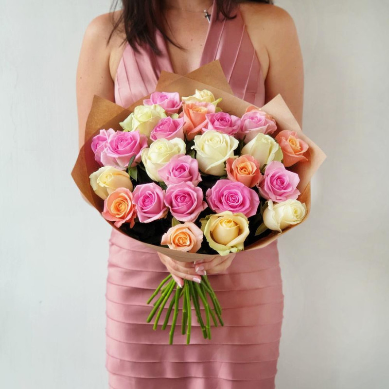 Bouquet of 25 craft roses Recognition, standart
