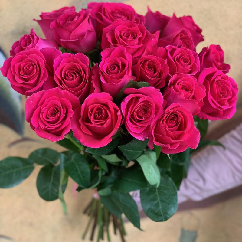 25 роз розовых Эквадор 60 см, стандартный