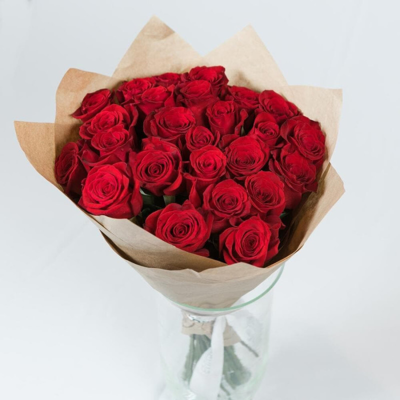 25 red roses 40-50 cm, standart