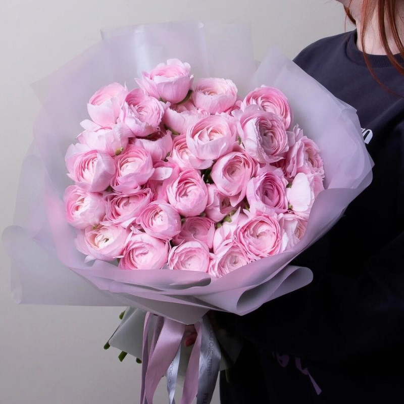 Bouquet Ranunculus Clooney Pink 35 pieces, standart
