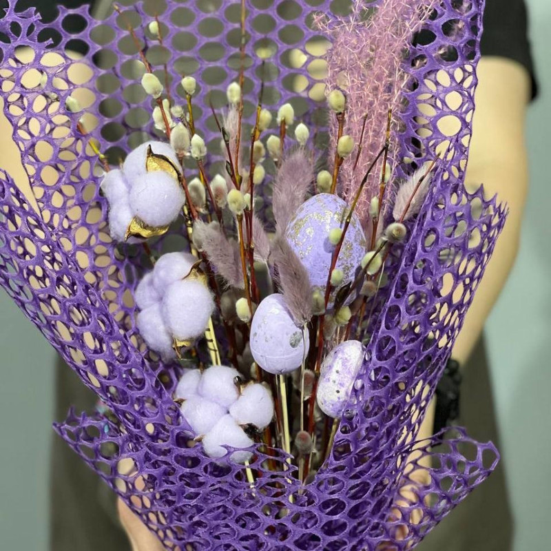 Willow and cotton designer bouquet, standart