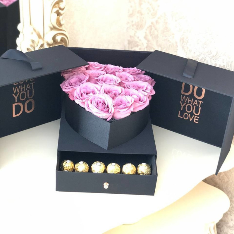 Roses in a surprise box, standart