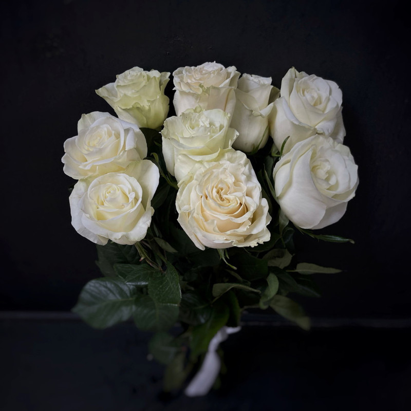 Bouquet of 9 white roses (code 46), standart