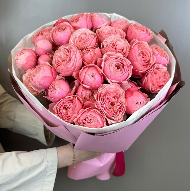 Кустовая роза Сильва Пинк 7 шт, кустовая роза сильва пинк 7 шт