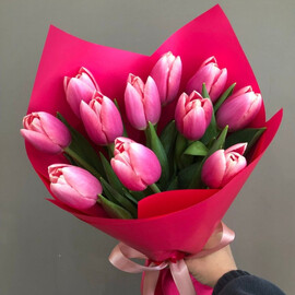 Buket rozovih tyul_panov 11 sht.