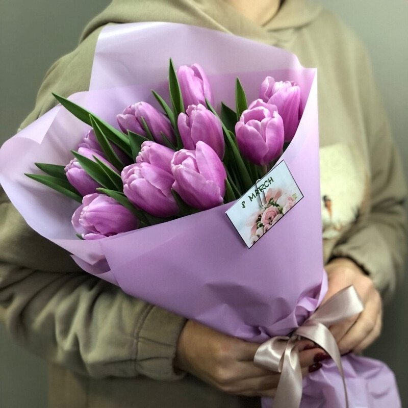 Букет тюльпанов 11 шт, букет тюльпанов 11 шт