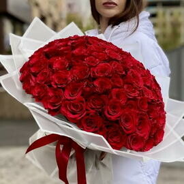 101 krasnaya roza Krasnie rozi Lyubimoj devushke Buket na Den_ Rozhdeniya