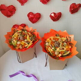 Koparativnie buketi s suhofruktami i oreshkami na 8 Marta  Suhofrukti ! Orehovij buket