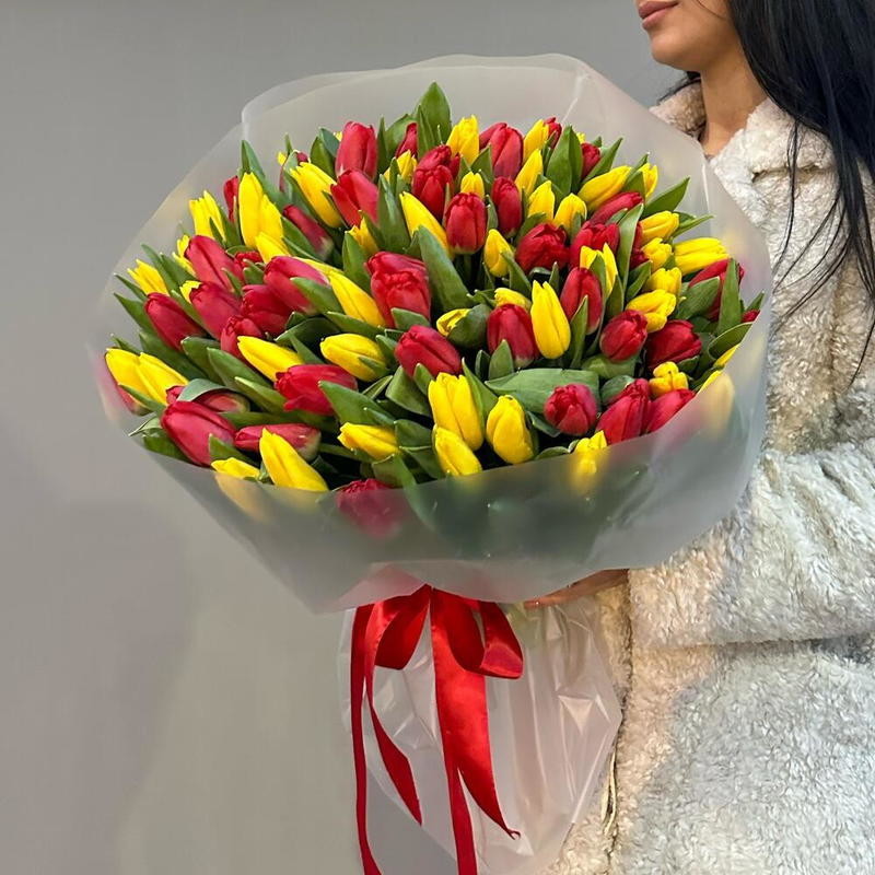 101 тюльпан красно жёлтый, 101 тюльпан красно жёлтый