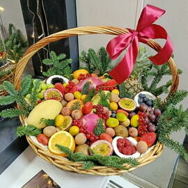 FruttiBoom  Шикарная фруктовая корзина с ягодами и экзотическими фруктами Подарок начальству