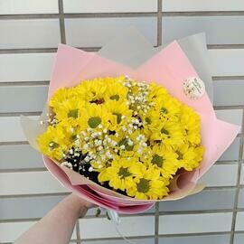 Romashki dlya nee Buket hrizantem ZHeltaya hrizantema Mame