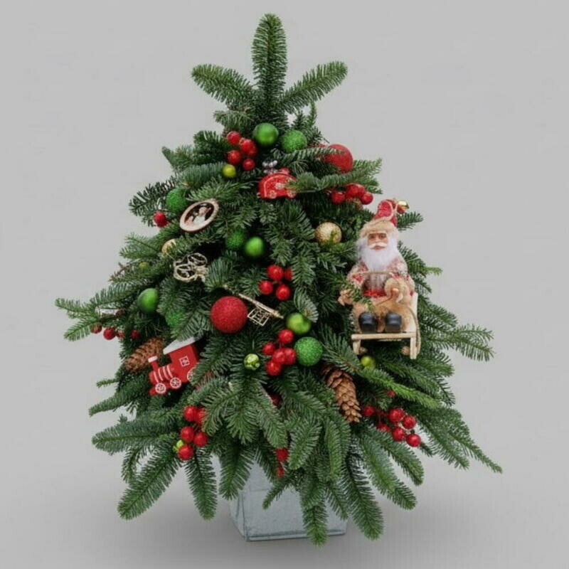 Живая ёлка  Елка и голубой пихты Новогодний декор, премиум