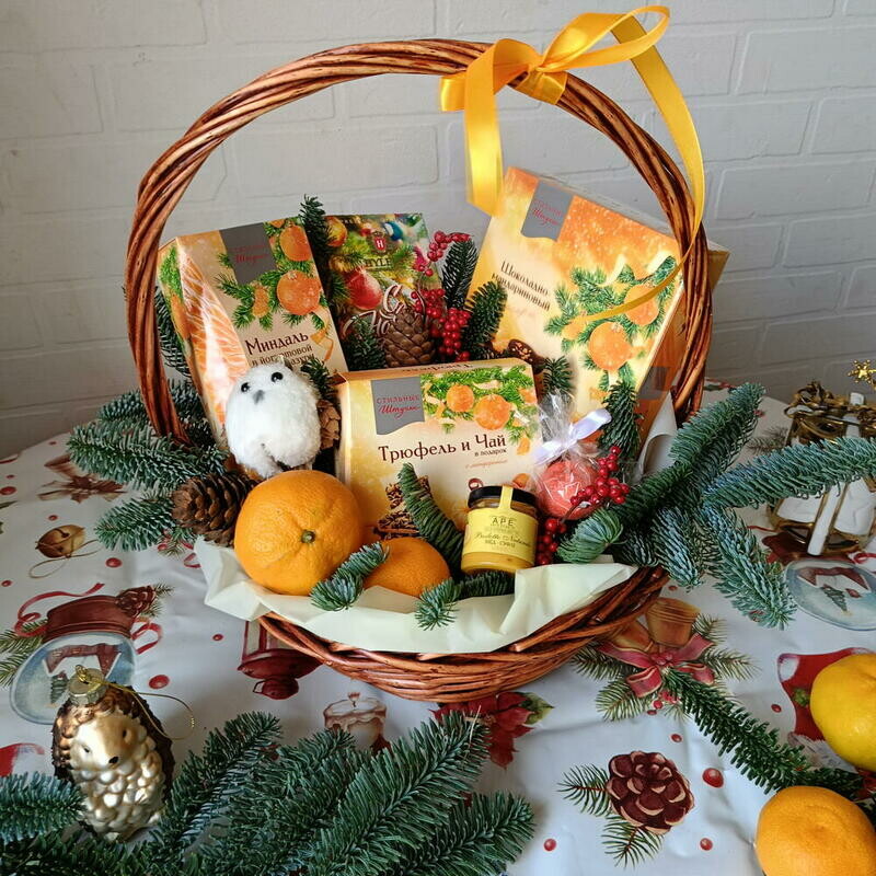 Колядки Новогодняя корзина! Фруктовая корзина  Новогодний подарок/набор для коллег!Фрукты, премиум