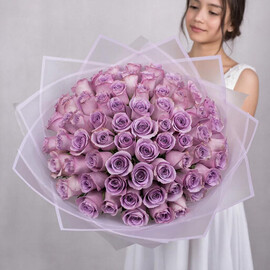 Букет 51 сиреневая роза