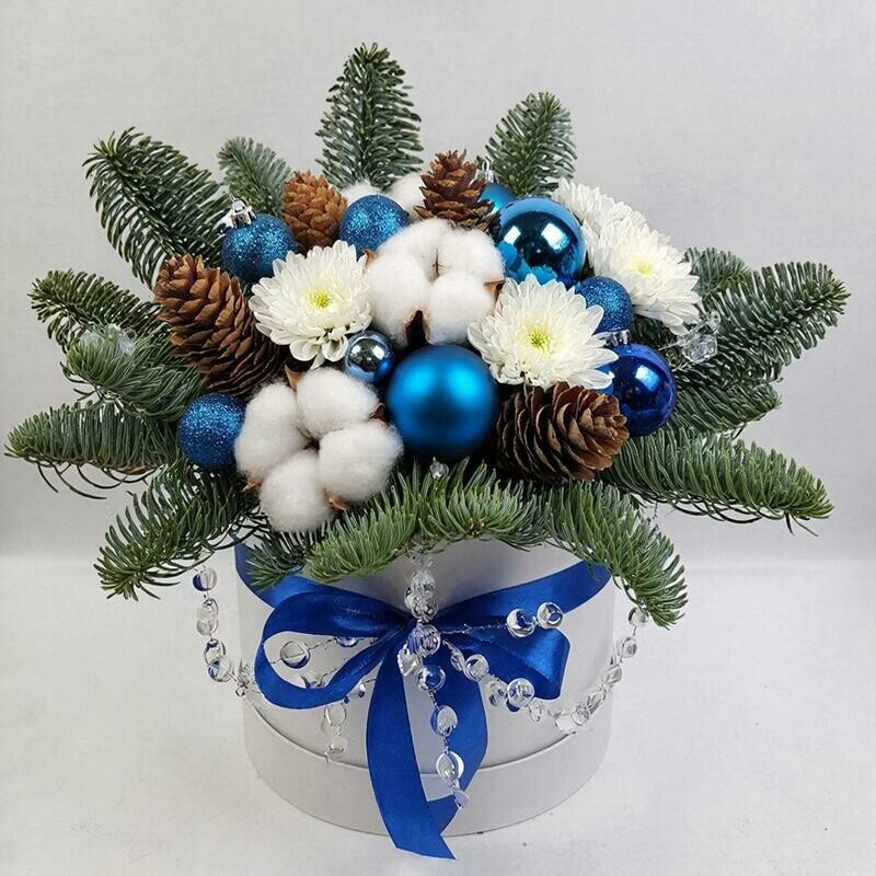 Новогодняя композиция Синяя, новогодняя композиция синяя