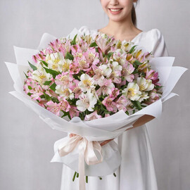 Buket al_stromerij belo-rozovij
