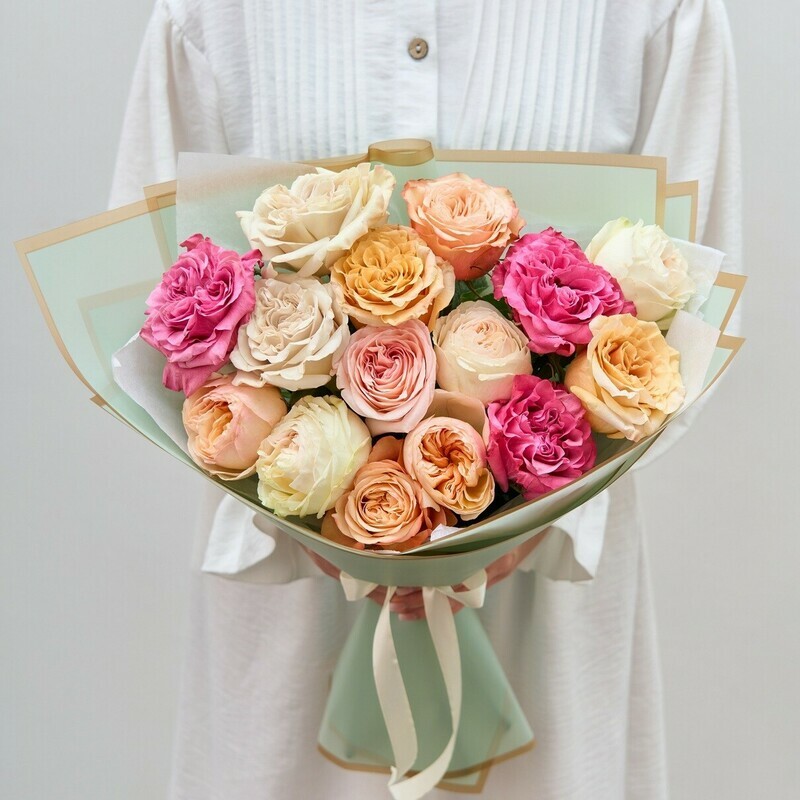 15 Французских Роз Микс, 15 роз